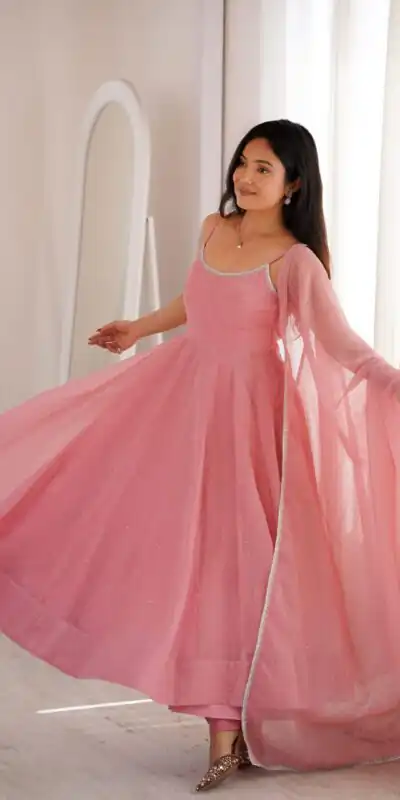 KB 287 Pink Crunchy Silk Salwar Suit Perfect for Wedding, Party, Onam, Housewarming, Karwa Chauth – . Get it for ₹1999. Delivery 4-6 Working Days. | Anarkali Suits, Bollywood Anarkali, Creative-Anarkali, Designer Anarkali, Embroidered Anarkali, Party Wear Anarkali