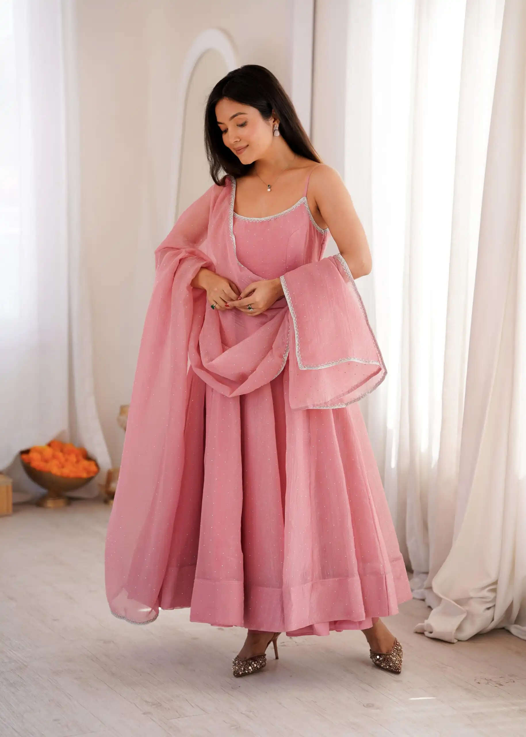 KB 287 Pink Crunchy Silk Salwar Suit Perfect for Wedding, Party, Onam, Housewarming, Karwa Chauth – . Get it for ₹1999. Delivery 4-6 Working Days. | Anarkali Suits, Bollywood Anarkali, Creative-Anarkali, Designer Anarkali, Embroidered Anarkali, Party Wear Anarkali