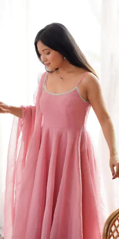 KB 287 Pink Crunchy Silk Salwar Suit Perfect for Wedding, Party, Onam, Housewarming, Karwa Chauth – . Get it for ₹1999. Delivery 4-6 Working Days. | Anarkali Suits, Bollywood Anarkali, Creative-Anarkali, Designer Anarkali, Embroidered Anarkali, Party Wear Anarkali