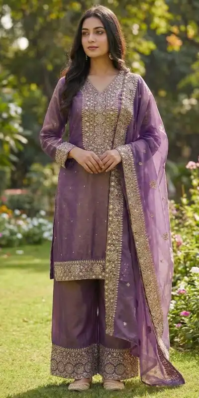 JF 040 Purple Fendy Silk Salwar Suitwith Embroidery Work & Lace Work. Now at just ₹2049. Delivery 4-6 Working Days. Shop now. | Jump Suits, Salwar suit, Casual Suits, Creative suits, Designer Suits, Palazzo Suits, Party Wear Suits, Patiala Suits, Straight Suits