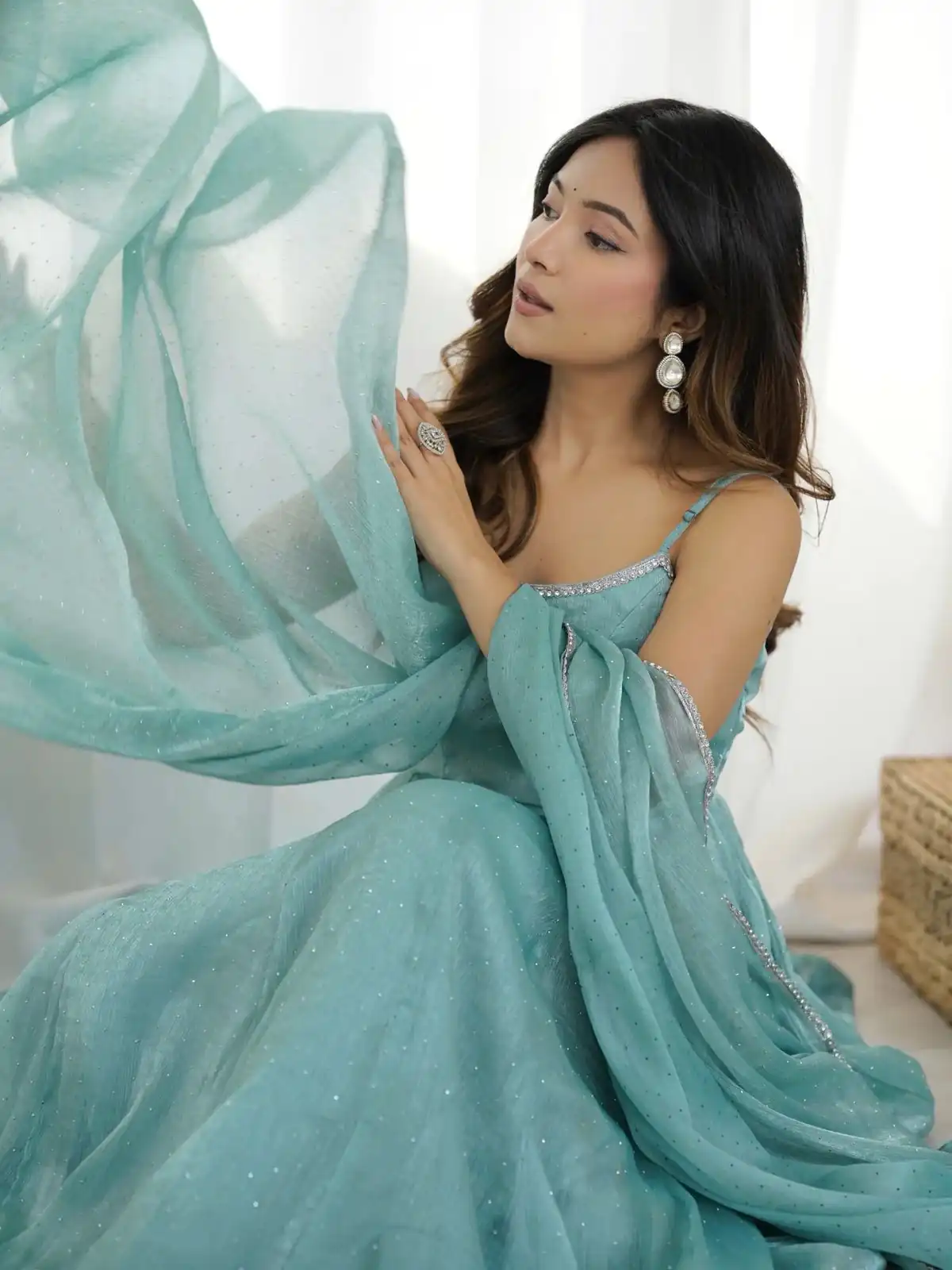 KB 287 Sky Blue Crunchy Silk Salwar Suit Perfect for Wedding, Party, Onam, Housewarming, Karwa Chauth – . Get it for ₹1999. Delivery 4-6 Working Days. | Anarkali Suits, Bollywood Anarkali, Creative-Anarkali, Designer Anarkali, Embroidered Anarkali, Party Wear Anarkali