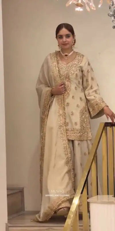 AD 236 Cream Color Chinon Silk Salwar Suit with Embroidery Work. Online Get it for ₹2149. Delivery 4-6 Working Days. Shop now. | Jump Suits, Salwar suit, Casual Suits, Creative suits, Designer Suits, Palazzo Suits, Party Wear Suits, Patiala Suits, Straight Suits