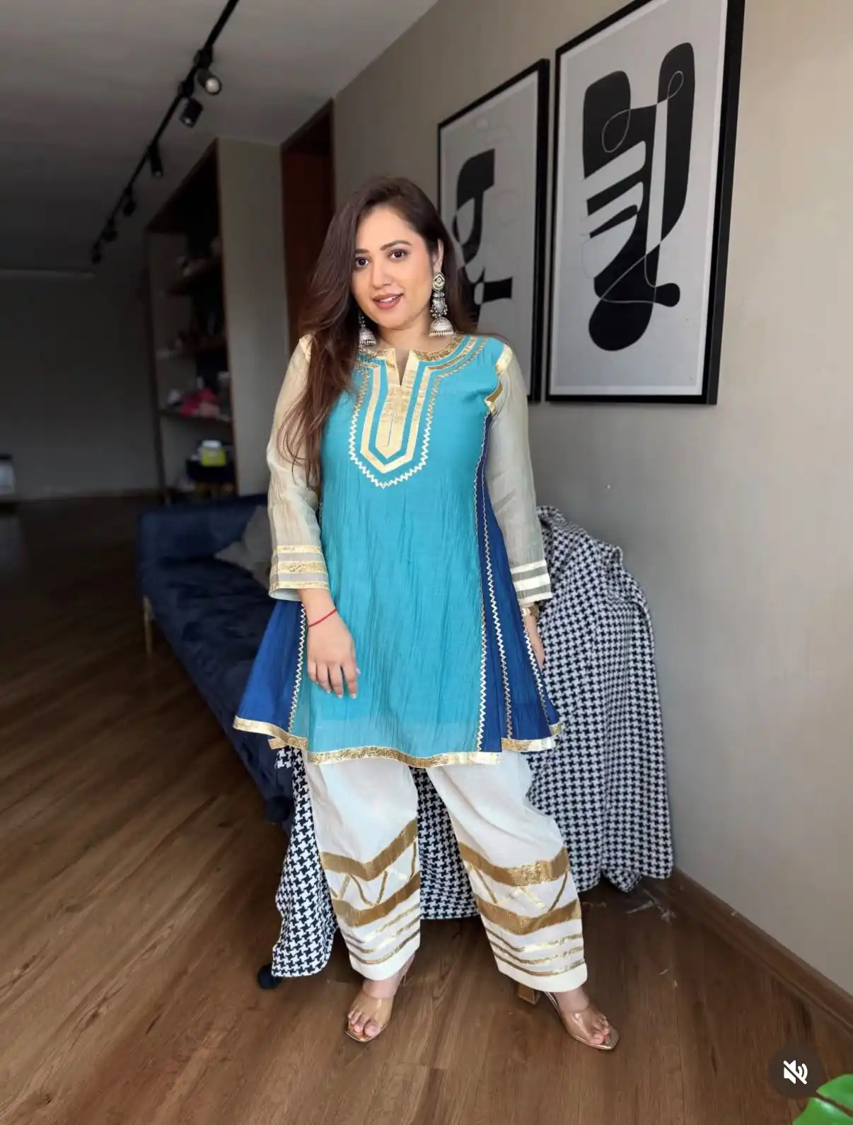 ST 1169 Blue Color Chinon Salwar Suit with Gotta Patti Work. Available at ₹1849 only. Delivery 4-6 Working Days. Shop now. | Jump Suits, Salwar suit, Casual Suits, Creative suits, Designer Suits, Palazzo Suits, Party Wear Suits, Patiala Suits, Straight Suits