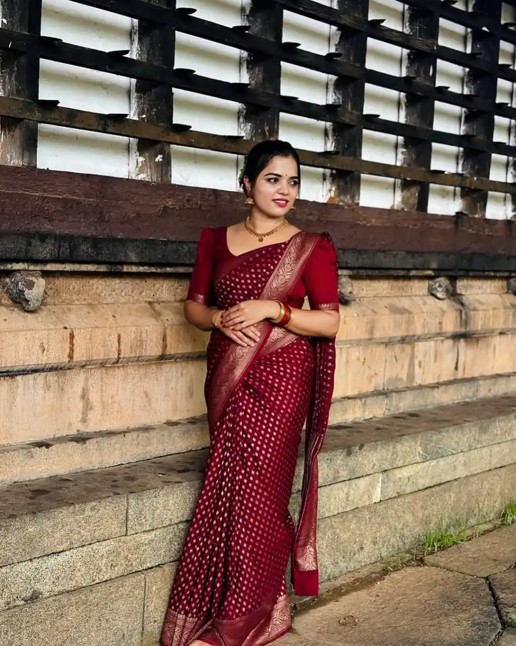 KPR 264 Maroon Soft Lichi Silk Saree with Lace Work & Lace Border. Introductory Price ₹1349. Delivery 4-6 Working Days. Shop now. | Designer Sarees, Modern Digital sarees, Sarees, Bollywood Sarees, Creative Sarees, Embroidered Sarees, Ethnic Saree, Party Wear Sarees