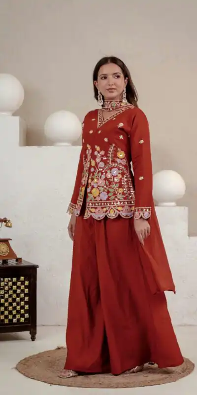 NF 1291 Rust Roman Silk Salwar Suit Perfect for Wedding, Party, Lohri, Onam, Reception – . Grab it for ₹2049. Delivery 4-6 Working Days. Shop now. | Jump Suits, Salwar suit, Casual Suits, Creative suits, Designer Suits, Palazzo Suits, Party Wear Suits, Patiala Suits, Straight Suits