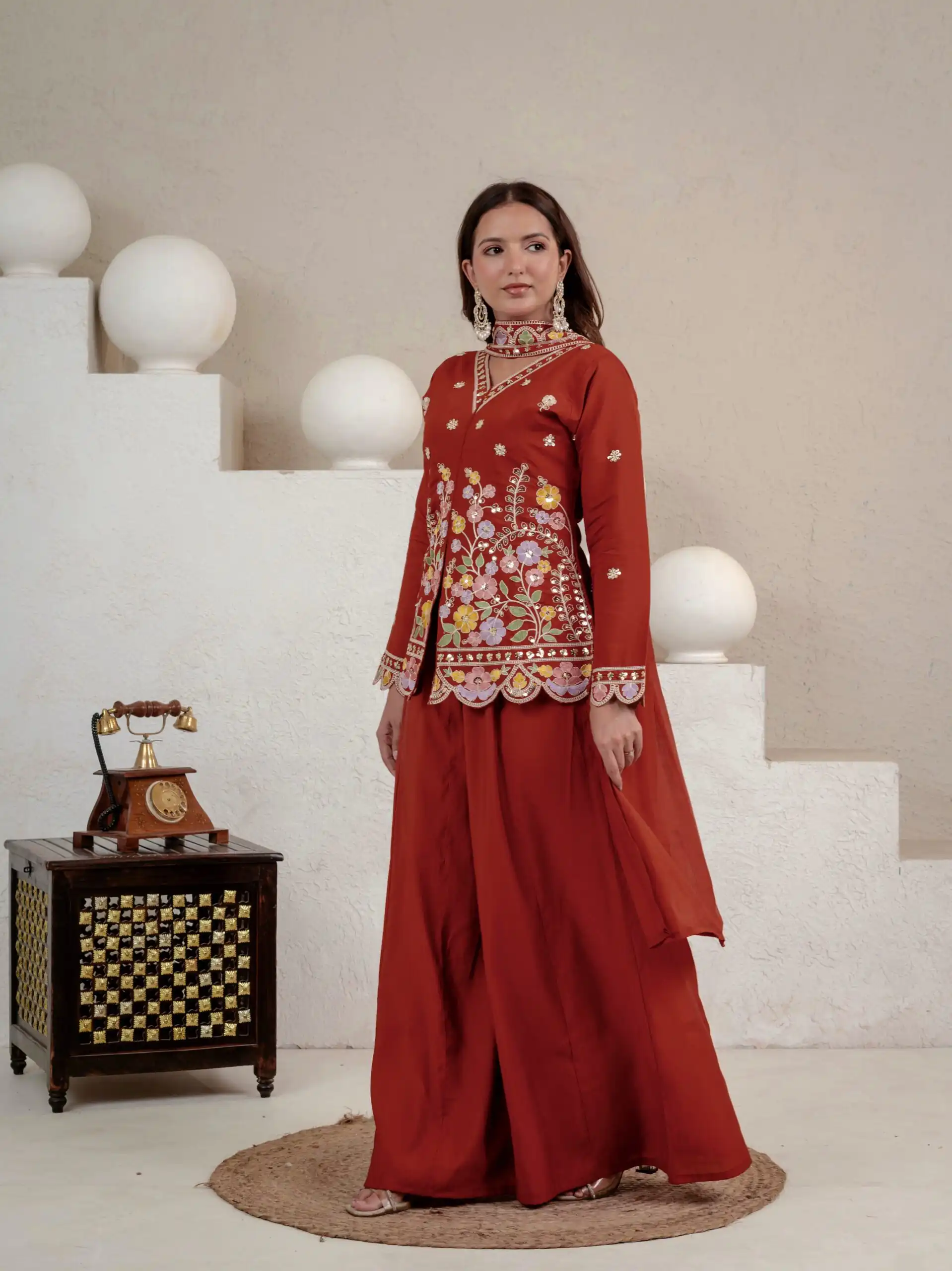 NF 1291 Rust Roman Silk Salwar Suit Perfect for Wedding, Party, Lohri, Onam, Reception – . Grab it for ₹2049. Delivery 4-6 Working Days. Shop now. | Jump Suits, Salwar suit, Casual Suits, Creative suits, Designer Suits, Palazzo Suits, Party Wear Suits, Patiala Suits, Straight Suits