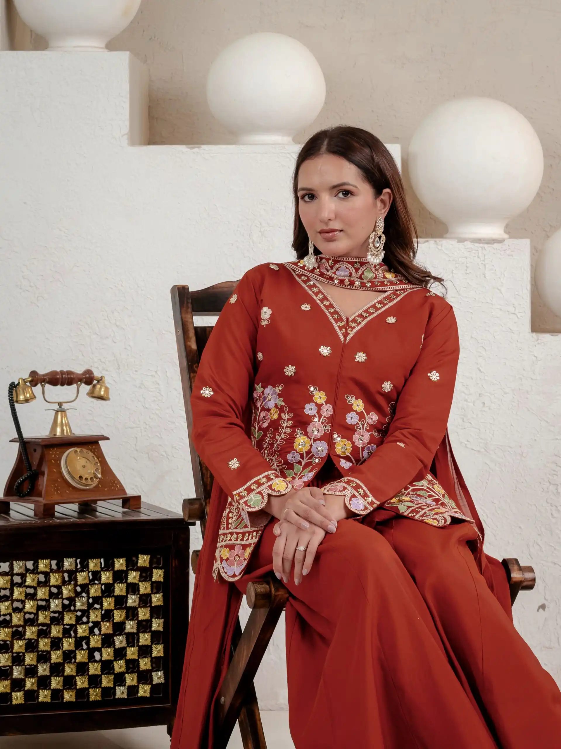 NF 1291 Rust Roman Silk Salwar Suit Perfect for Wedding, Party, Lohri, Onam, Reception – . Grab it for ₹2049. Delivery 4-6 Working Days. Shop now. | Jump Suits, Salwar suit, Casual Suits, Creative suits, Designer Suits, Palazzo Suits, Party Wear Suits, Patiala Suits, Straight Suits