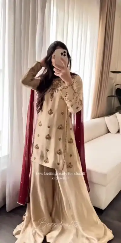 WW 1272 Cream Pure Natural Crep Salwar Suit with Moti Work & Embroidery Work. Affordable Price ₹1949. Delivery 4-6 Working Days. Shop now. | Jump Suits, Salwar suit, Casual Suits, Creative suits, Designer Suits, Palazzo Suits, Party Wear Suits, Patiala Suits, Straight Suits