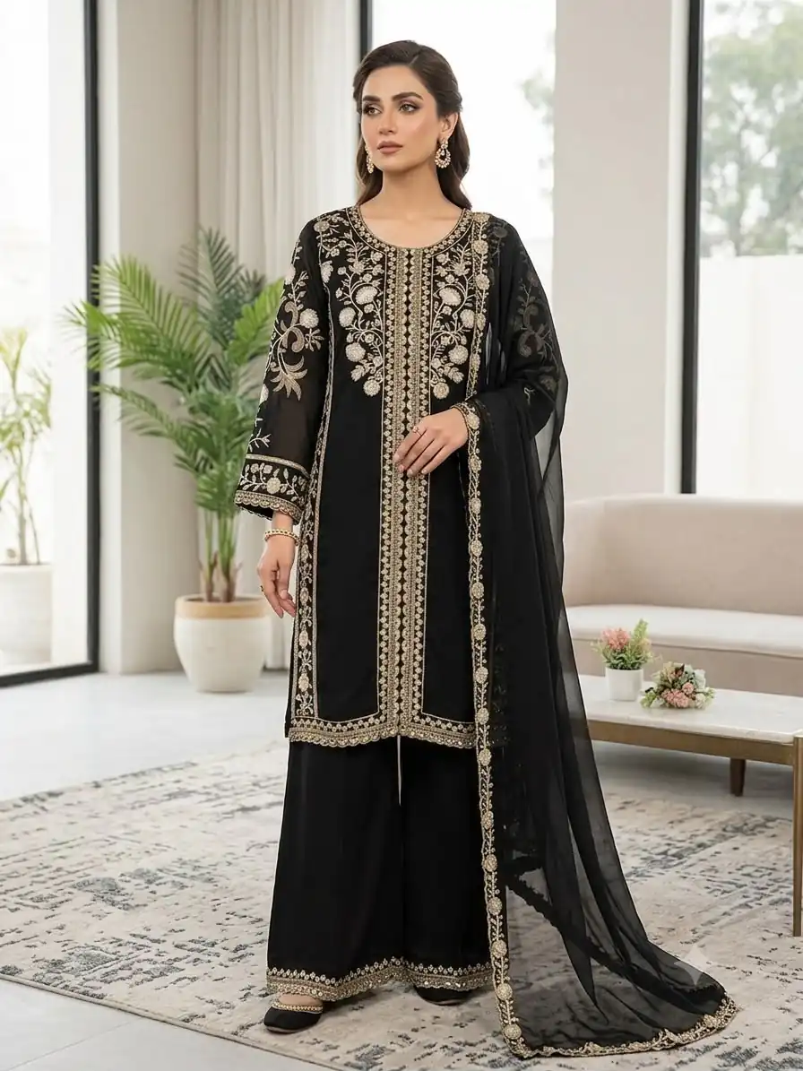 LG 2122 Black | Roman Salwar Suit with Sequins Work & Embroidery Work. Special Price ₹2149. Delivery 4-6 Working Days. Shop now. | Jump Suits, Salwar suit, Casual Suits, Creative suits, Designer Suits, Palazzo Suits, Party Wear Suits, Patiala Suits, Straight Suits