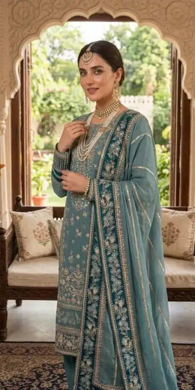 ZSR 3175 Blue Fox Georgette Salwar Suit with Embroidery Work & Sequins Work. Grab it for ₹2399. Delivery 4-6 Working Days. Shop now. | Jump Suits, Salwar suit, Casual Suits, Creative suits, Designer Suits, Palazzo Suits, Party Wear Suits, Patiala Suits, Straight Suits