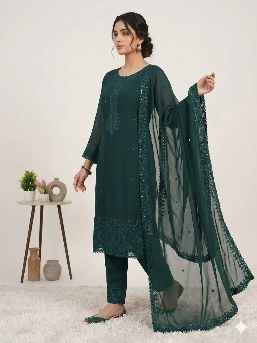 LG 2117 Teal Color Faux Georgette Salwar Suit with Designer Work. Affordable Price ₹2049. Delivery 4-6 Working Days. Shop now. | Jump Suits, Salwar suit, Casual Suits, Creative suits, Designer Suits, Palazzo Suits, Party Wear Suits, Patiala Suits, Straight Suits