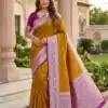 MB 6079 Mustered Soft Banarasi Silk Saree with Zari Work & Moti Work. Introductory Price ₹1949. Delivery 4-6 Working Days. Shop now. | Designer Sarees, Modern Digital sarees, Sarees, Bollywood Sarees, Creative Sarees, Embroidered Sarees, Ethnic Saree, Party Wear Sarees