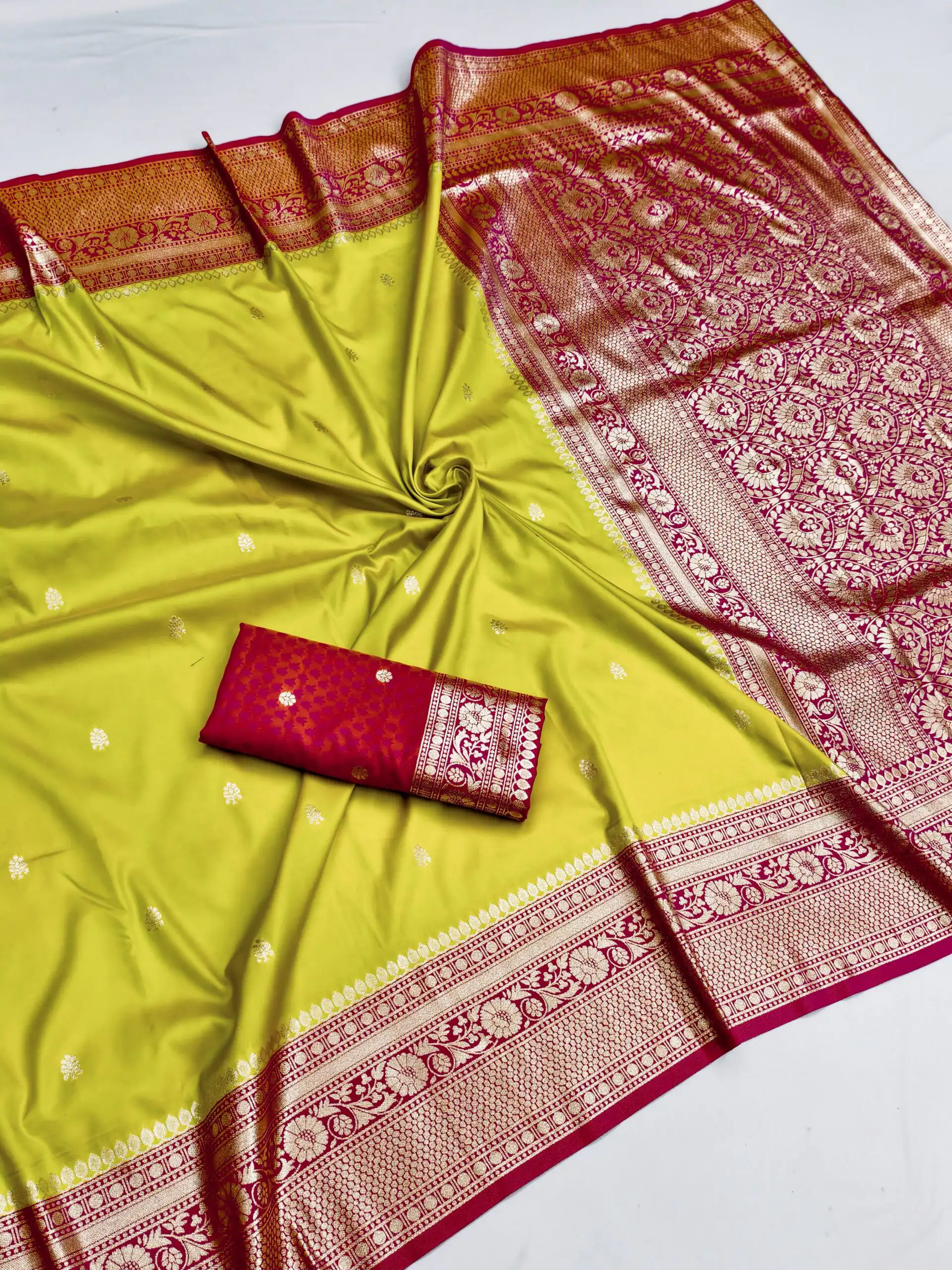 MB 6079 Parrot Green Soft Banarasi Silk Saree with Zari Work & Moti Work. Introductory Price ₹1949. Delivery 4-6 Working Days. Shop now. | Designer Sarees, Modern Digital sarees, Sarees, Bollywood Sarees, Creative Sarees, Embroidered Sarees, Ethnic Saree, Party Wear Sarees