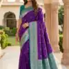 MB 6079 Purple Soft Banarasi Silk Saree with Zari Work & Moti Work. Introductory Price ₹1949. Delivery 4-6 Working Days. Shop now. | Designer Sarees, Modern Digital sarees, Sarees, Bollywood Sarees, Creative Sarees, Embroidered Sarees, Ethnic Saree, Party Wear Sarees