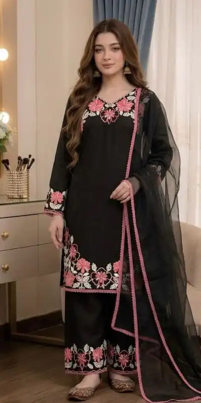AD 235 Black Satin Rayon Salwar Suit Perfect for Wedding, Party, Haldi, Holi, Housewarming – . Now at just ₹1949. Delivery 4-6 Working Days. Shop now. | Jump Suits, Salwar suit, Casual Suits, Creative suits, Designer Suits, Palazzo Suits, Party Wear Suits, Patiala Suits, Straight Suits