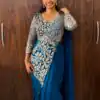 ST 1201 Blue in Faux Georgette Zari Work & Embroidery Work Saree. Special Price ₹1899. Delivery 4-6 Working Days. Shop now. | Designer Sarees, Modern Digital sarees, Sarees, Bollywood Sarees, Creative Sarees, Embroidered Sarees, Ethnic Saree, Party Wear Sarees