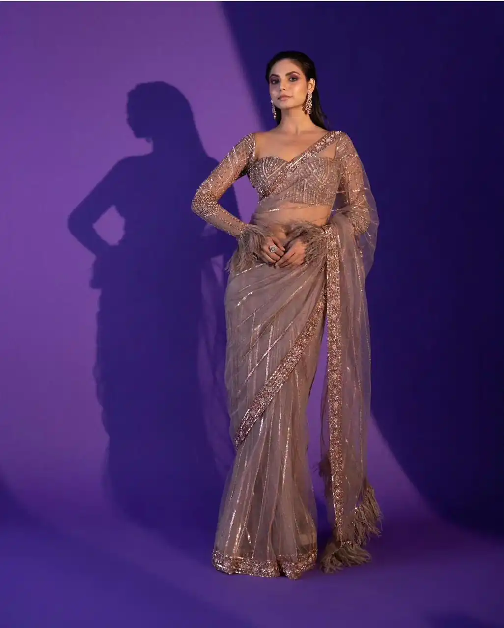 FB L245 Golden Net Saree Perfect for Wedding, Party, Sangeet, Raksha Bandhan, Reception – . Best Price ₹2499. Delivery 4-6 Working Days. Shop now. | Designer Sarees, Modern Digital sarees, Sarees, Bollywood Sarees, Creative Sarees, Embroidered Sarees, Ethnic Saree, Party Wear Sarees