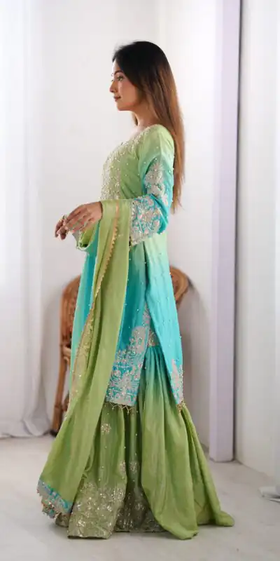 SP 01 Green Color Chinon Silk Designer Work Salwar Suit in Get it for ₹2499. Delivery 4-6 Working Days. Best Online Shop now. | Jump Suits, Salwar suit, Casual Suits, Creative suits, Designer Suits, Palazzo Suits, Party Wear Suits, Patiala Suits, Straight Suits