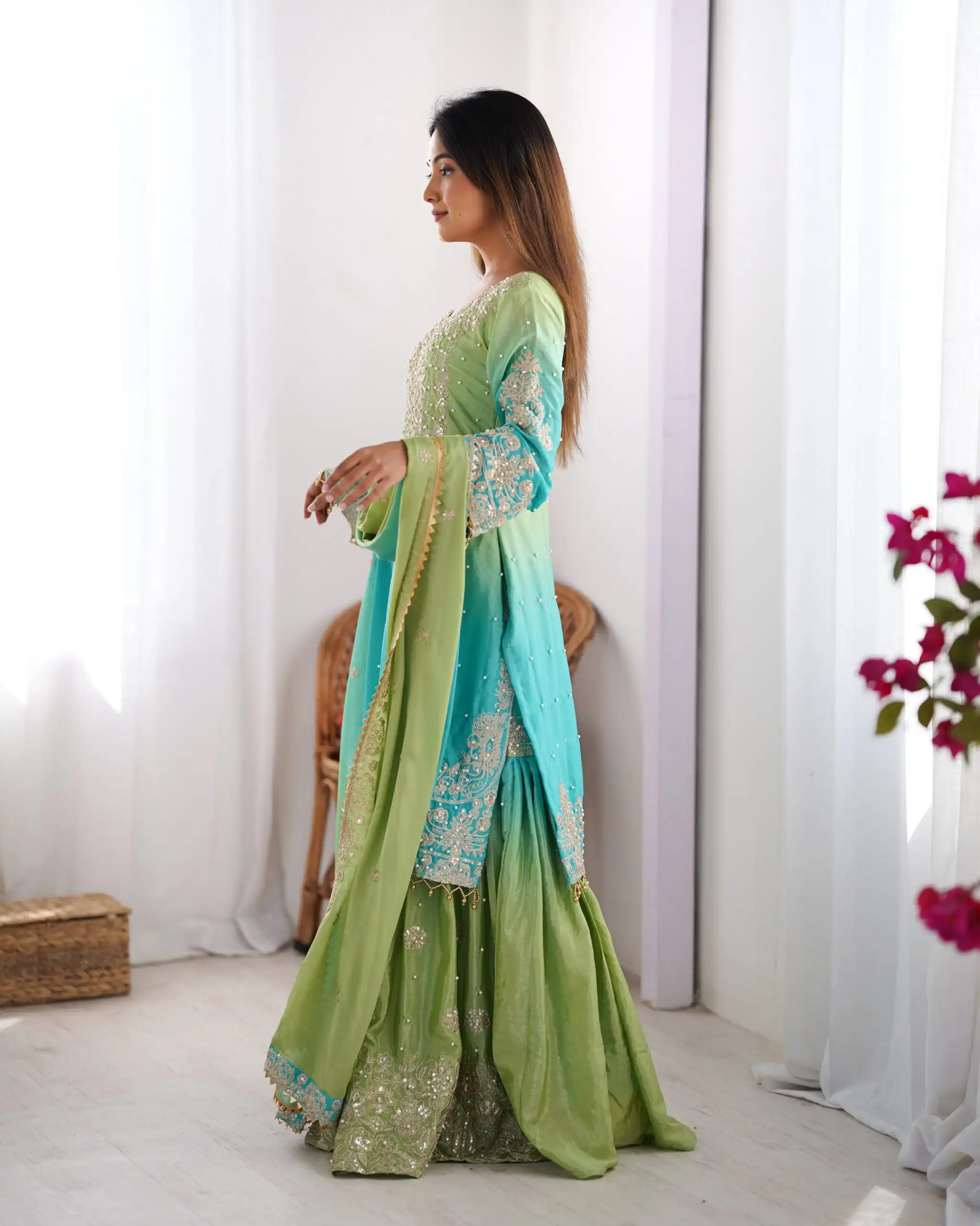 SP 01 Green Color Chinon Silk Designer Work Salwar Suit in Get it for ₹2499. Delivery 4-6 Working Days. Best Online Shop now. | Jump Suits, Salwar suit, Casual Suits, Creative suits, Designer Suits, Palazzo Suits, Party Wear Suits, Patiala Suits, Straight Suits