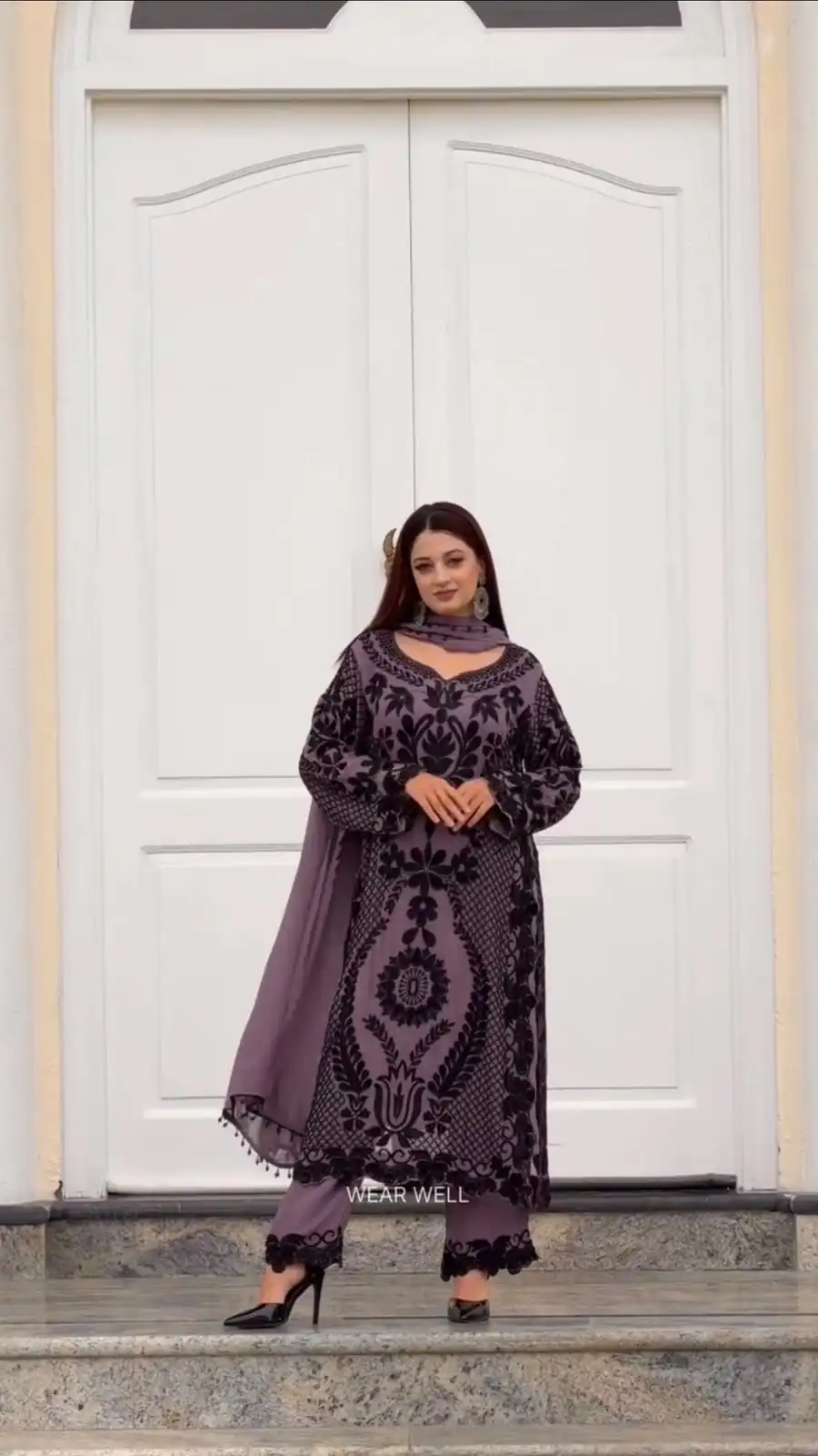 SRK 5364 Lavender Faux Georgette Salwar Suit erfect for Wedding, Party, Mehendi, Pongal, Reception – . Available at ₹2449 only. Delivery 4-6 Working Days | Jump Suits, Salwar suit, Casual Suits, Creative suits, Designer Suits, Palazzo Suits, Party Wear Suits, Patiala Suits, Straight Suits