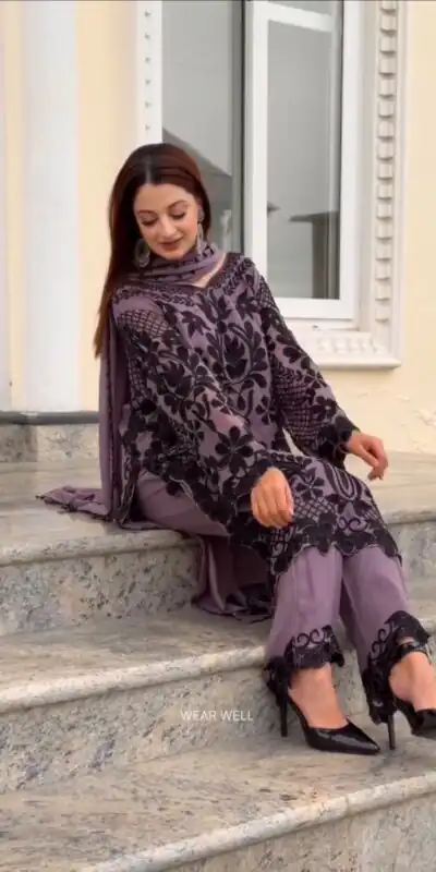 SRK 5364 Lavender Faux Georgette Salwar Suit erfect for Wedding, Party, Mehendi, Pongal, Reception – . Available at ₹2449 only. Delivery 4-6 Working Days | Jump Suits, Salwar suit, Casual Suits, Creative suits, Designer Suits, Palazzo Suits, Party Wear Suits, Patiala Suits, Straight Suits