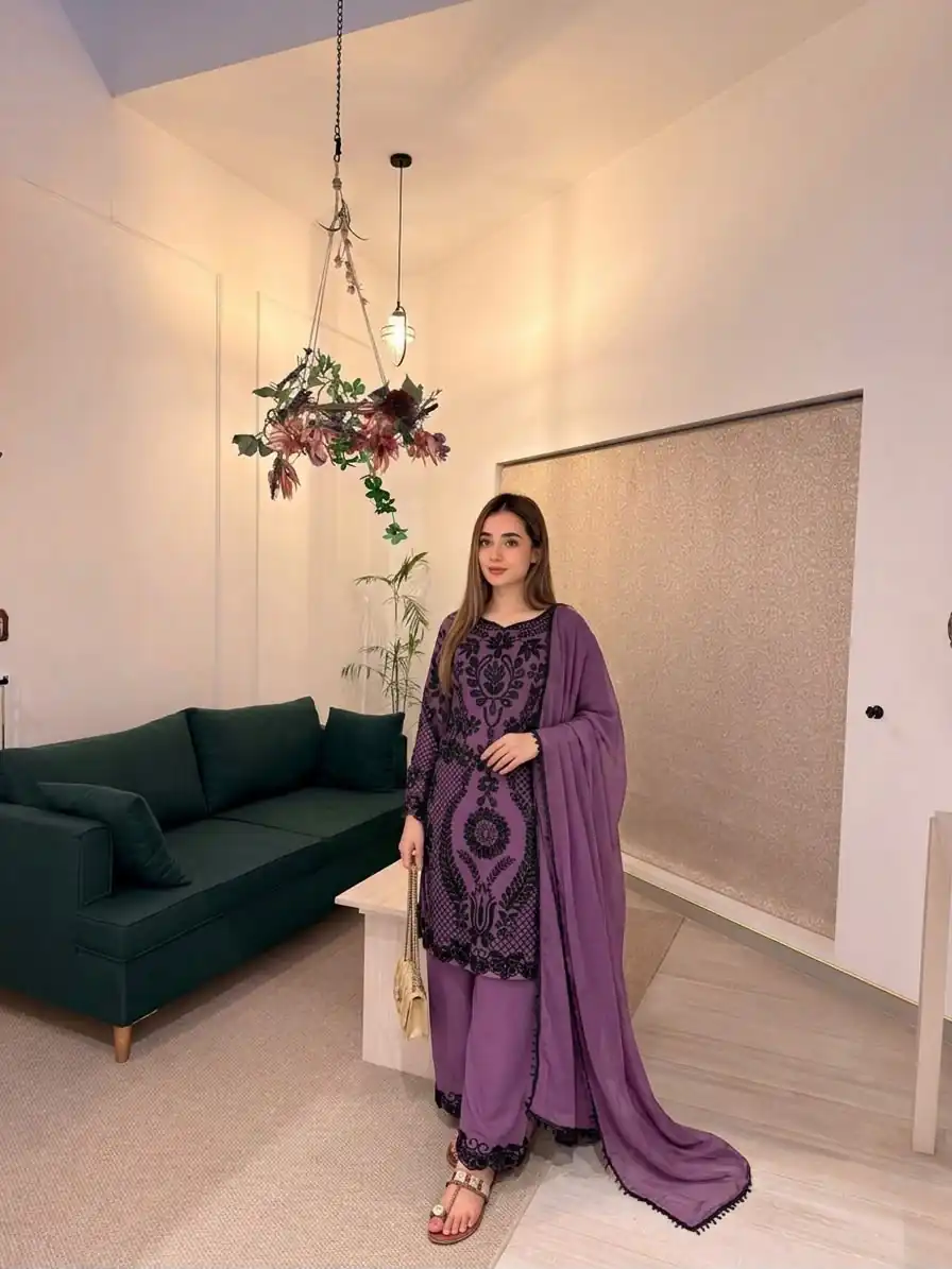 SRK 5364 Lavender Faux Georgette Salwar Suit erfect for Wedding, Party, Mehendi, Pongal, Reception – . Available at ₹2449 only. Delivery 4-6 Working Days | Jump Suits, Salwar suit, Casual Suits, Creative suits, Designer Suits, Palazzo Suits, Party Wear Suits, Patiala Suits, Straight Suits