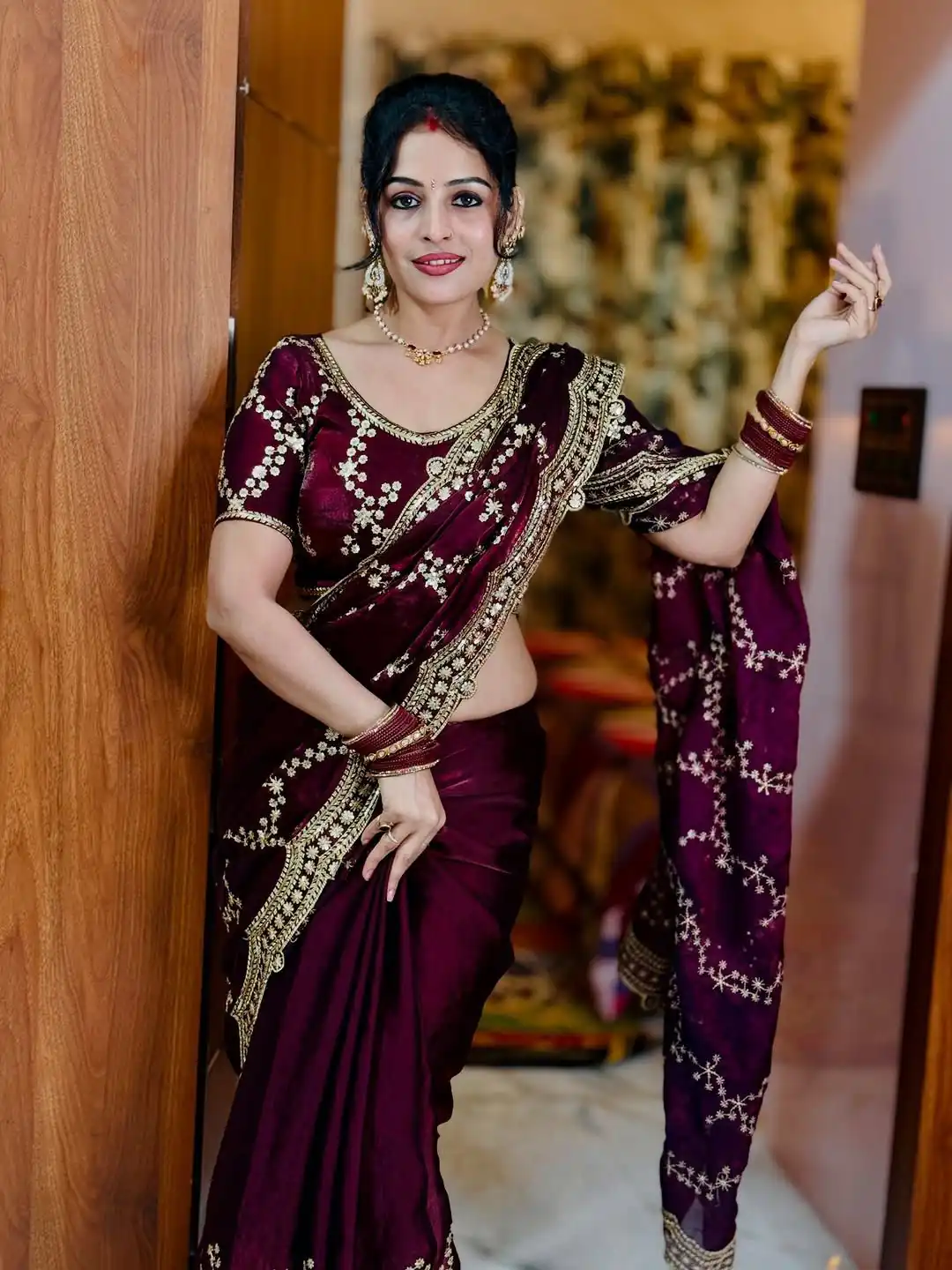 NC 5524 Maroon Color Space Silk Saree with Embroidery Work & Zari Work. Best Price ₹2149. Delivery 4-6 Working Days. Shop now. | Designer Sarees, Modern Digital sarees, Sarees, Bollywood Sarees, Creative Sarees, Embroidered Sarees, Ethnic Saree, Party Wear Sarees