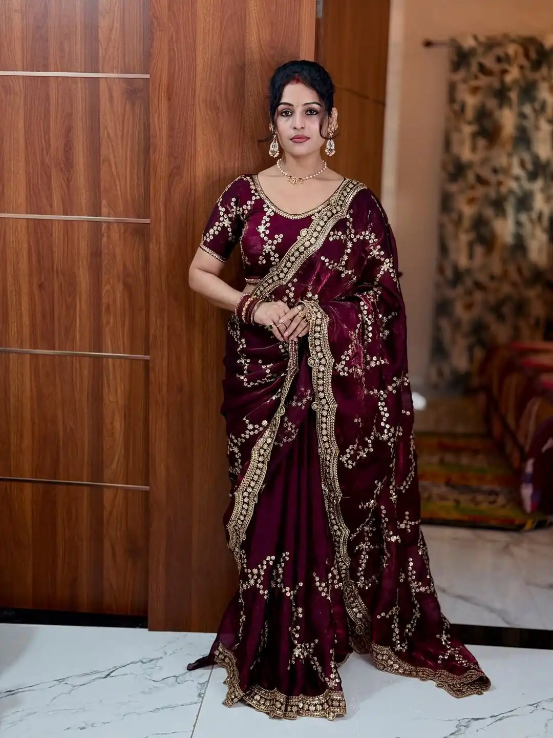 NC 5524 Maroon Color Space Silk Saree with Embroidery Work & Zari Work. Best Price ₹2149. Delivery 4-6 Working Days. Shop now. | Designer Sarees, Modern Digital sarees, Sarees, Bollywood Sarees, Creative Sarees, Embroidered Sarees, Ethnic Saree, Party Wear Sarees