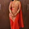 ST 1201 Orange in Faux Georgette Zari Work & Embroidery Work Saree. Special Price ₹1899. Delivery 4-6 Working Days. Shop now. | Designer Sarees, Modern Digital sarees, Sarees, Bollywood Sarees, Creative Sarees, Embroidered Sarees, Ethnic Saree, Party Wear Sarees