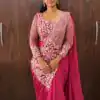 ST 1201 Pink in Faux Georgette Zari Work & Embroidery Work Saree. Special Price ₹1899. Delivery 4-6 Working Days. Shop now. | Designer Sarees, Modern Digital sarees, Sarees, Bollywood Sarees, Creative Sarees, Embroidered Sarees, Ethnic Saree, Party Wear Sarees