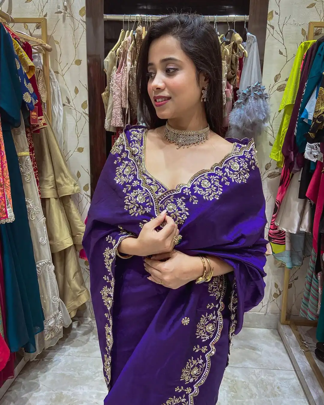 BT 398 Purple Purple Vichitra Silk Saree. Perfect for Wedding, Party, Holi, Anniversary, Engagement – Affordable Price ₹1799. Delivery 4-6 Working Days. | Designer Sarees, Modern Digital sarees, Sarees, Bollywood Sarees, Creative Sarees, Embroidered Sarees, Ethnic Saree, Party Wear Sarees