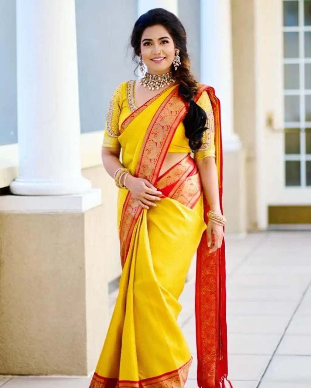 KP 2092 Yellow Color Yellow Soft Lichi Silk Saree with Jacquard Work. Best Price ₹1449. Delivery 4-6 Working Days. Shop now. | Designer Sarees, Modern Digital sarees, Sarees, Bollywood Sarees, Creative Sarees, Embroidered Sarees, Ethnic Saree, Party Wear Sarees