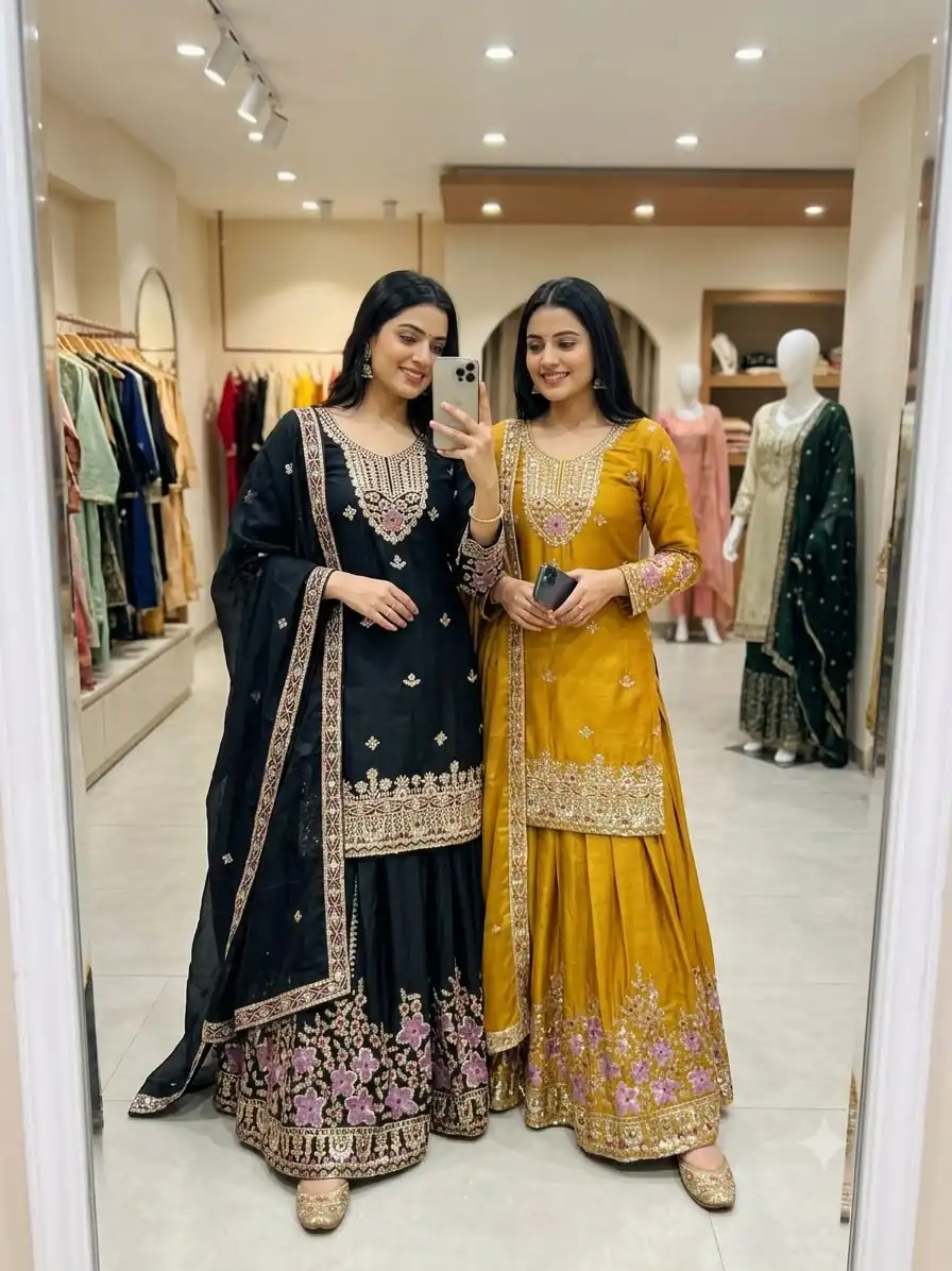 WW 1273 Black Chinon Silk Salwar Suit with Embroidery Work & Sequins Work. Get it for ₹2499. Delivery 4-6 Working Days. Shop now. | Jump Suits, Salwar suit, Casual Suits, Creative suits, Designer Suits, Palazzo Suits, Party Wear Suits, Patiala Suits, Straight Suits