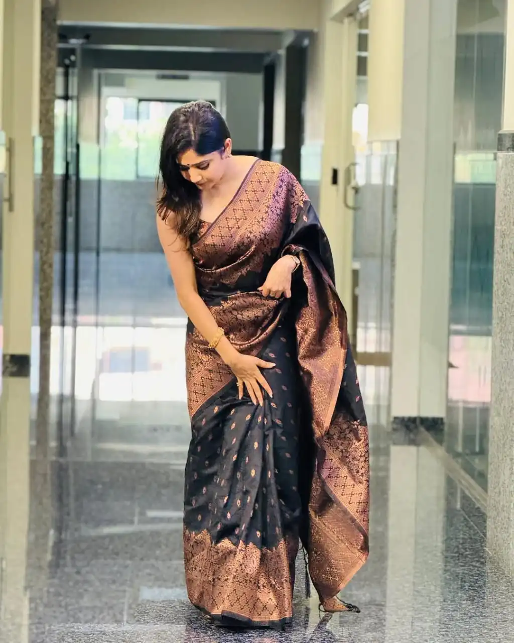 KP 6048 Black Color Yellow Soft Lichi Silk Saree with Jacquard Work. Best Price ₹1299. Delivery 4-6 Working Days. Shop now. | Designer Sarees, Modern Digital sarees, Sarees, Bollywood Sarees, Creative Sarees, Embroidered Sarees, Ethnic Saree, Party Wear Sarees