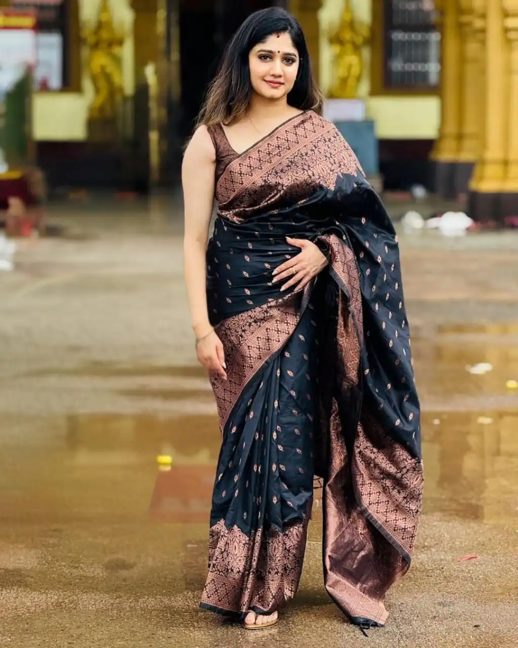 KP 6048 Black Color Yellow Soft Lichi Silk Saree with Jacquard Work. Best Price ₹1299. Delivery 4-6 Working Days. Shop now. | Designer Sarees, Modern Digital sarees, Sarees, Bollywood Sarees, Creative Sarees, Embroidered Sarees, Ethnic Saree, Party Wear Sarees