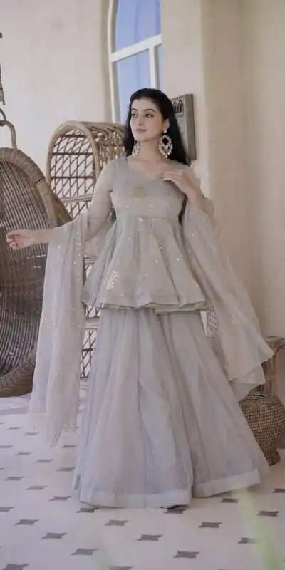 RTC 6046 Grey Grey Tabby Silk Salwar Suit. Perfect for Wedding, Party, Mehendi, Eid, Raksha Bandhan – Exclusive Offer ₹2399. Delivery 4-6 Working Days. | Jump Suits, Salwar suit, Casual Suits, Creative suits, Designer Suits, Palazzo Suits, Party Wear Suits, Patiala Suits, Straight Suits