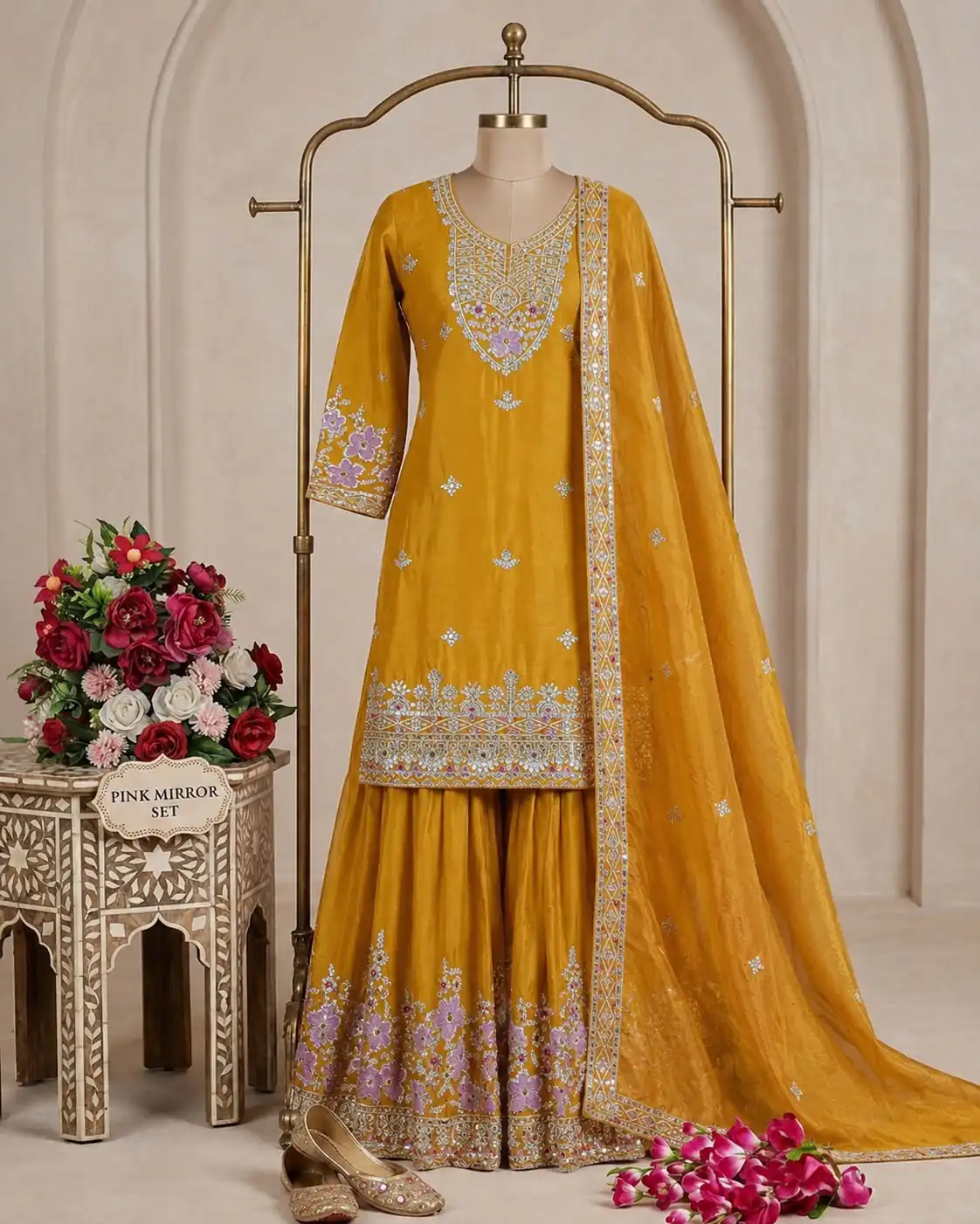 WW 1273 Mustered Chinon Silk Salwar Suit with Embroidery Work & Sequins Work. Get it for ₹2499. Delivery 4-6 Working Days. Shop now. | Jump Suits, Salwar suit, Casual Suits, Creative suits, Designer Suits, Palazzo Suits, Party Wear Suits, Patiala Suits, Straight Suits