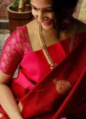 KP 2072 Red Color Yellow Soft Lichi Silk Saree with Jacquard Work. Best Price ₹1299. Delivery 4-6 Working Days. Shop now. | Designer Sarees, Modern Digital sarees, Sarees, Bollywood Sarees, Creative Sarees, Embroidered Sarees, Ethnic Saree, Party Wear Sarees