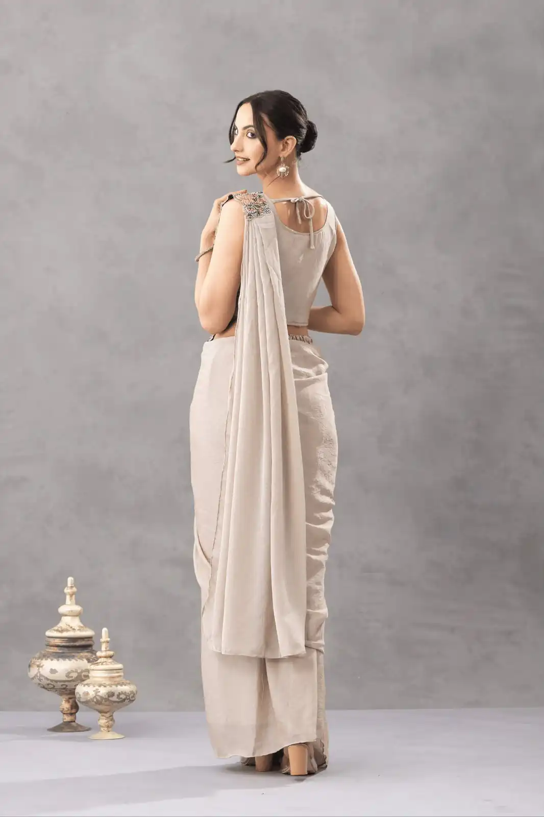 ST 1180 Chiku in Chiku Chinon. Embroidery Work Gorgeous Saree Wedding, Party, Festive, Events, Grab it for ₹1899. Delivery 4-6 Working Days. Shop now. | Designer Sarees, Modern Digital sarees, Sarees, Bollywood Sarees, Creative Sarees, Embroidered Sarees, Ethnic Saree, Party Wear Sarees