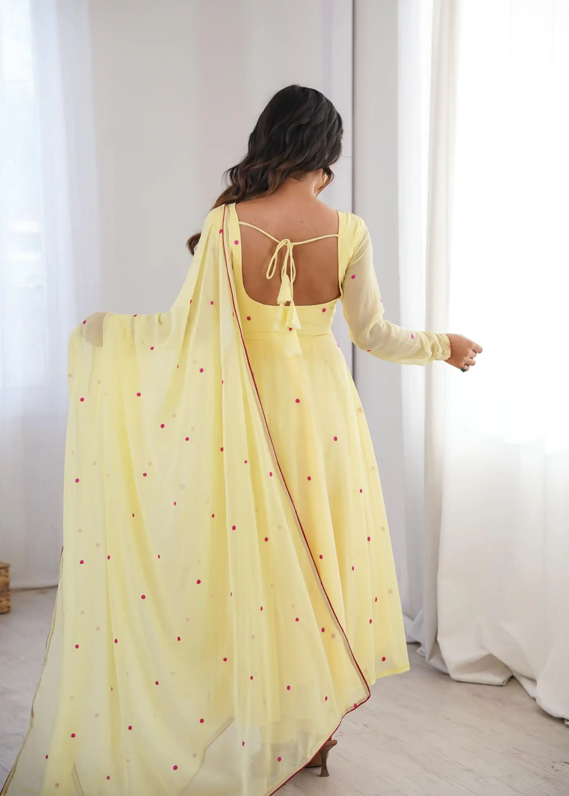 SP 82 Yellow in Heavy Faux Georgette Embroidery Work Salwar Suit . Introductory Price ₹1999. Delivery 4-6 Working Days. Shop now. | Anarkali Suits, Bollywood Anarkali, Creative-Anarkali, Designer Anarkali, Embroidered Anarkali, Party Wear Anarkali