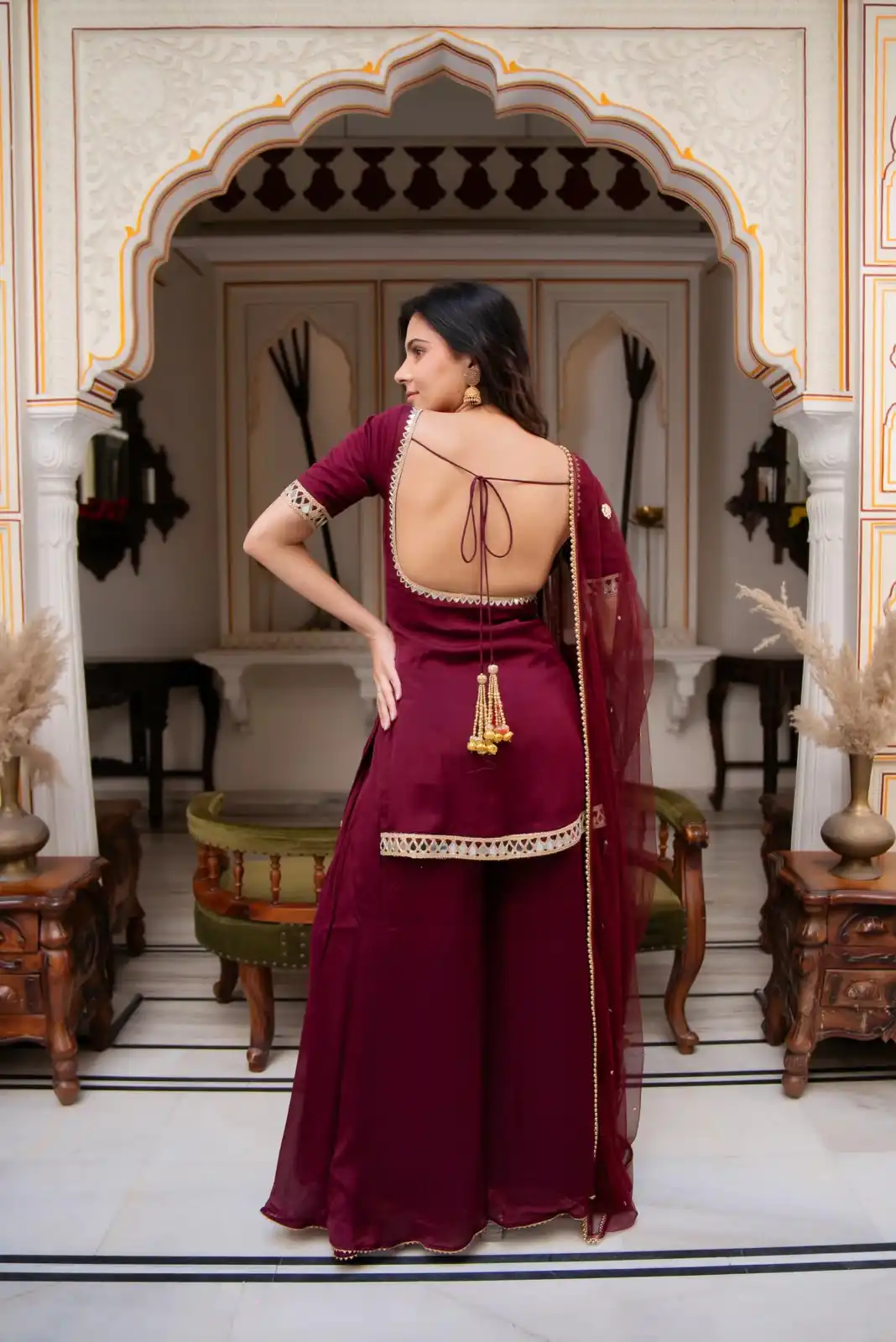 ST 1197 Maroon | Faux Georgette Salwar Suit with Mirror Work & Embroidery Work. Get it for ₹1849. Delivery 4-6 Working Days. Shop now. | Jump Suits, Salwar suit, Casual Suits, Creative suits, Designer Suits, Palazzo Suits, Party Wear Suits, Patiala Suits, Straight Suits