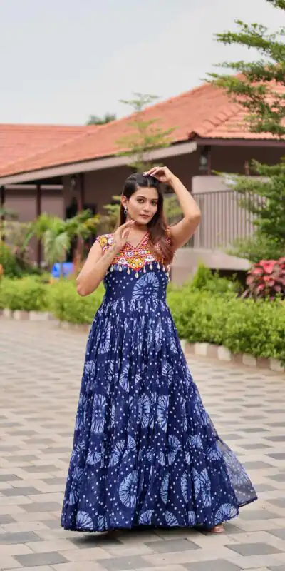 Ram 116 Blue Green Faux Georgette Mirror Work Gown Mirror Work Gown in Faux Georgette. Delivery 4-6 Working Days. Shop now. | Gowns, Bollywood Gowns, Creative Gowns, Designer Gowns, Embroidered Gowns, Party Wear Gowns