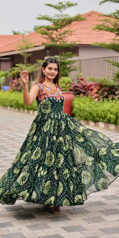 Ram 116 Green Green Faux Georgette Mirror Work Gown Mirror Work Gown in Faux Georgette. Delivery 4-6 Working Days. Shop now. | Gowns, Bollywood Gowns, Creative Gowns, Designer Gowns, Embroidered Gowns, Party Wear Gowns