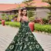 Ram 116 Green Green Faux Georgette Mirror Work Gown Mirror Work Gown in Faux Georgette. Delivery 4-6 Working Days. Shop now. | Gowns, Bollywood Gowns, Creative Gowns, Designer Gowns, Embroidered Gowns, Party Wear Gowns