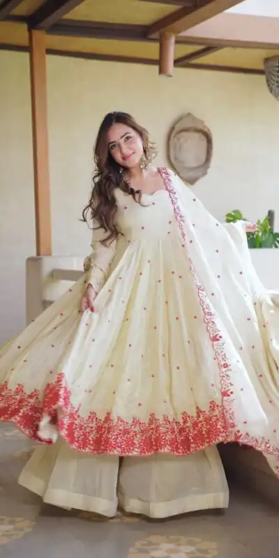 SRK 5360 Off White Dimond Silk Salwar Suit Perfect for Wedding, Party, Cultural Events, Traditional Day, Durga Puja –Affordable Price ₹2449/-. Delivery | Jump Suits, Salwar suit, Casual Suits, Creative suits, Designer Suits, Palazzo Suits, Party Wear Suits, Patiala Suits, Straight Suits