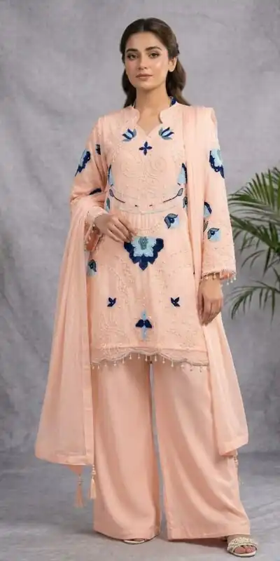 LG 2121 Peach Soft Organza Salwar Suit with Embroidery Work & Cut Work. Available at ₹2099 only. Delivery 4-6 Working Days. Shop now. | Jump Suits, Salwar suit, Casual Suits, Creative suits, Designer Suits, Palazzo Suits, Party Wear Suits, Patiala Suits, Straight Suits