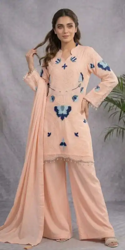 LG 2121 Peach Soft Organza Salwar Suit with Embroidery Work & Cut Work. Available at ₹2099 only. Delivery 4-6 Working Days. Shop now. | Jump Suits, Salwar suit, Casual Suits, Creative suits, Designer Suits, Palazzo Suits, Party Wear Suits, Patiala Suits, Straight Suits
