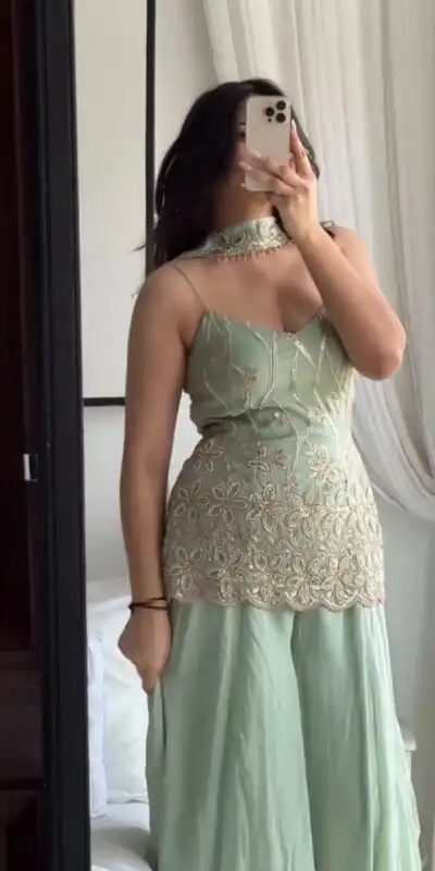 PST 1200 Pista Faux Georgette Salwar Suit erfect for Wedding, Party, Mehendi, Pongal, Reception – . Available at ₹1899 only. Delivery 4-6 Working Days | Jump Suits, Salwar suit, Casual Suits, Creative suits, Designer Suits, Palazzo Suits, Party Wear Suits, Patiala Suits, Straight Suits
