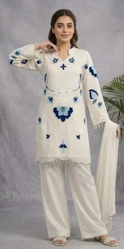 LG 2121 White Soft Organza Salwar Suit with Embroidery Work & Cut Work. Available at ₹2099 only. Delivery 4-6 Working Days. Shop now. | Jump Suits, Salwar suit, Casual Suits, Creative suits, Designer Suits, Palazzo Suits, Party Wear Suits, Patiala Suits, Straight Suits