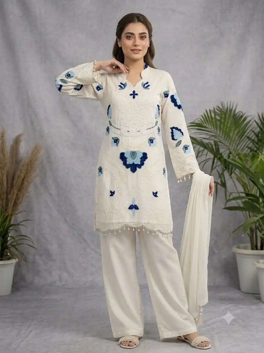 LG 2121 White Soft Organza Salwar Suit with Embroidery Work & Cut Work. Available at ₹2099 only. Delivery 4-6 Working Days. Shop now. | Jump Suits, Salwar suit, Casual Suits, Creative suits, Designer Suits, Palazzo Suits, Party Wear Suits, Patiala Suits, Straight Suits